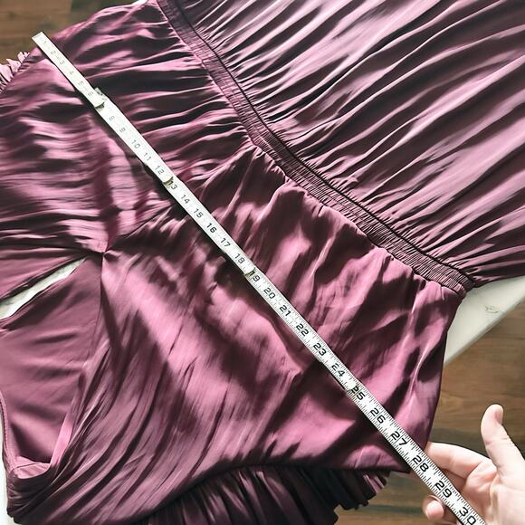 Lane Bryant Short‎ Sleeve Burgundy Draped Midi Dress women's plus size 26 - Picture 14 of 14